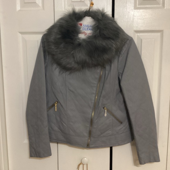 IMAN leather jacket w/removable fur collar *SOLD* - Picture 1 of 7